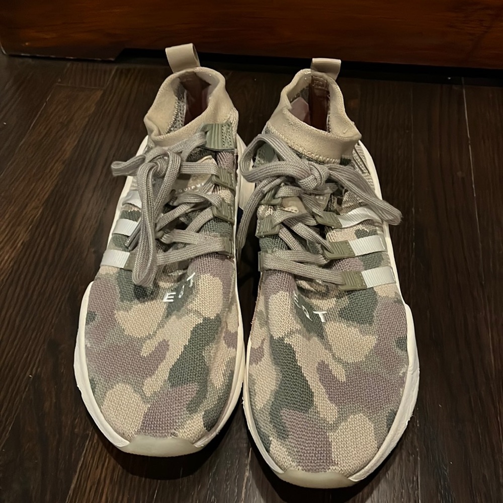 adidas EQT Support Mid ADV Primeknit Mens Athletic Shoes White Size 11.5 Camo